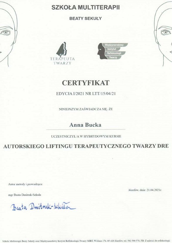 certyfikat DRE