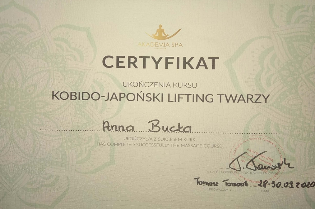 certyfikat Kobido